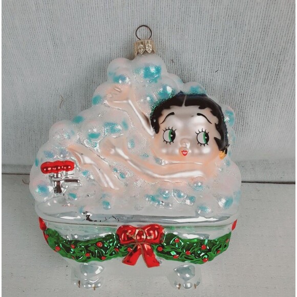 Betty Boop 1998 Polonaise Kurt Adler Collectible Blown Glass Christmas Ornament - Picture 1 of 16